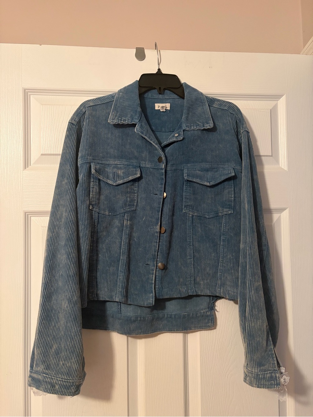 POL Women's Light Blue Corduroy Button Jacket + A LITTLE GIFT 🎁